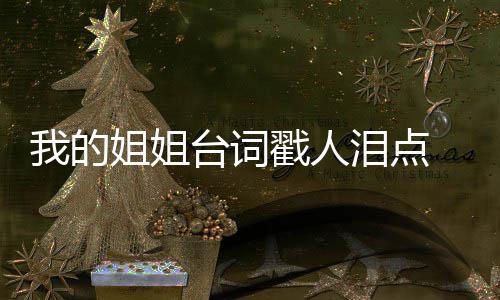 摘抄台词台词姐姐姐姐经我的我的典台泪点录 戳人词语戳心
